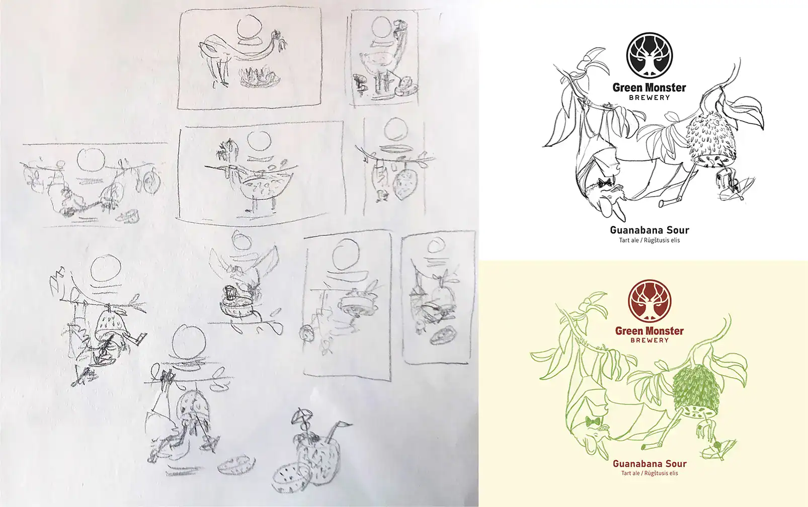 Sketching-stages-Guanabana-label